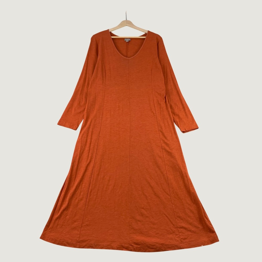 J.Jill Long Sleeve Dress Womens Large Terracotta Pima/Modal Flowy Lagenlook